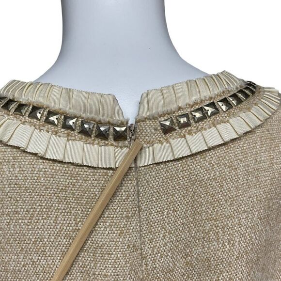 Maggy London Womens Size 12 Tweed Jewel Neckline Knee Length Sheath Dress - Picture 5 of 9